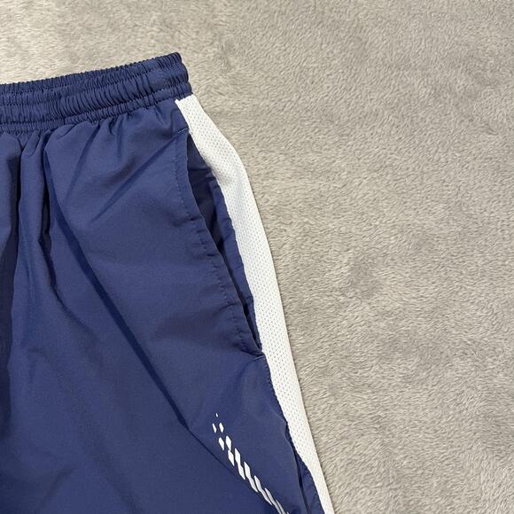 Nike Dri-Fit Shorts Mens Large Blue White Athletic Lined Mesh Running Swoosh - Picture 3 of 13